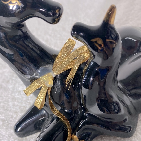 Vintage Black Ceramic Unicorn Figurine W Gold Accents - Picture 13 of 15
